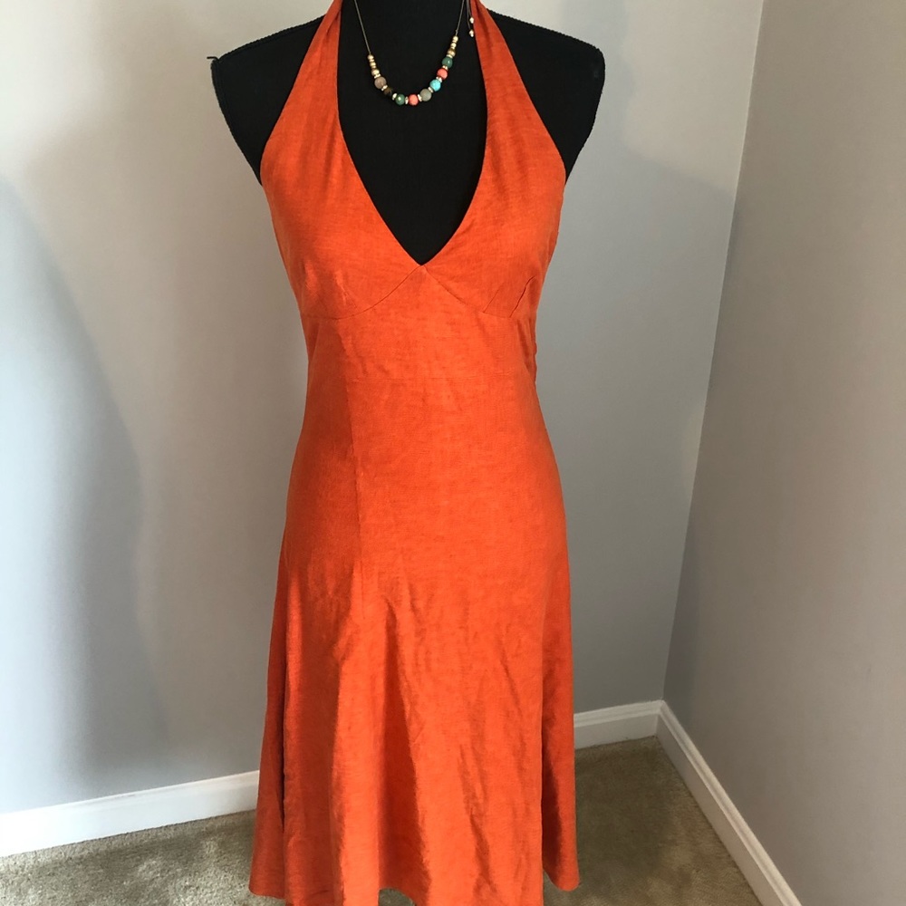 Women's Orange H&M halter dress